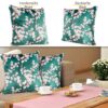Dekokissen Kissenbezug Sofakissen Kissenhülle Zierkissen Polyester Mikrofaser 21 Deisgns 2 Größen – Sakura Petrol, 40x40cm ohne Füllung