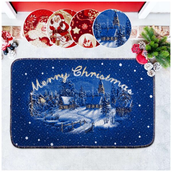 Weihnachtsteppich Weihnachts Fußmatte Wohnzimmer Küche rutschfest Teppich Weihnachten Türmatte 50×80 cm – Merry Christmas