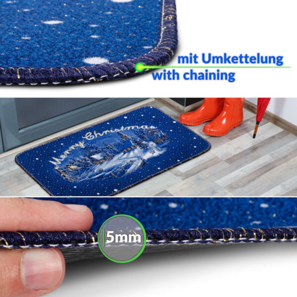Weihnachtsteppich Weihnachts Fußmatte Wohnzimmer Küche rutschfest Teppich Weihnachten Türmatte 50×80 cm – Merry Christmas