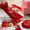 Weihnachtsteppich Weihnachts Fußmatte Wohnzimmer Küche rutschfest Teppich Weihnachten Türmatte 50×80 cm – Weihnachtsmann