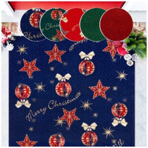 Weihnachtsteppich Weihnachtsfußmatte Teppichläufer Weihnachten Flurläufer auch als Dekoration – Merry Christmas Blau, 280x100cm