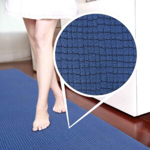 Teppichläufer Küchenläufer rutschfest abwischbar Teppich Wilson Blau 65cm Breit