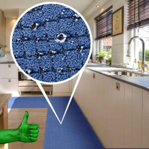 Teppichläufer Küchenläufer rutschfest abwischbar Teppich Wilson Blau 65cm Breit