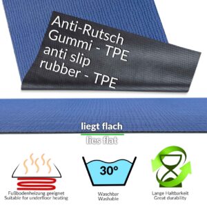 Teppichläufer Küchenläufer rutschfest abwischbar Teppich Wilson Blau 65cm Breit