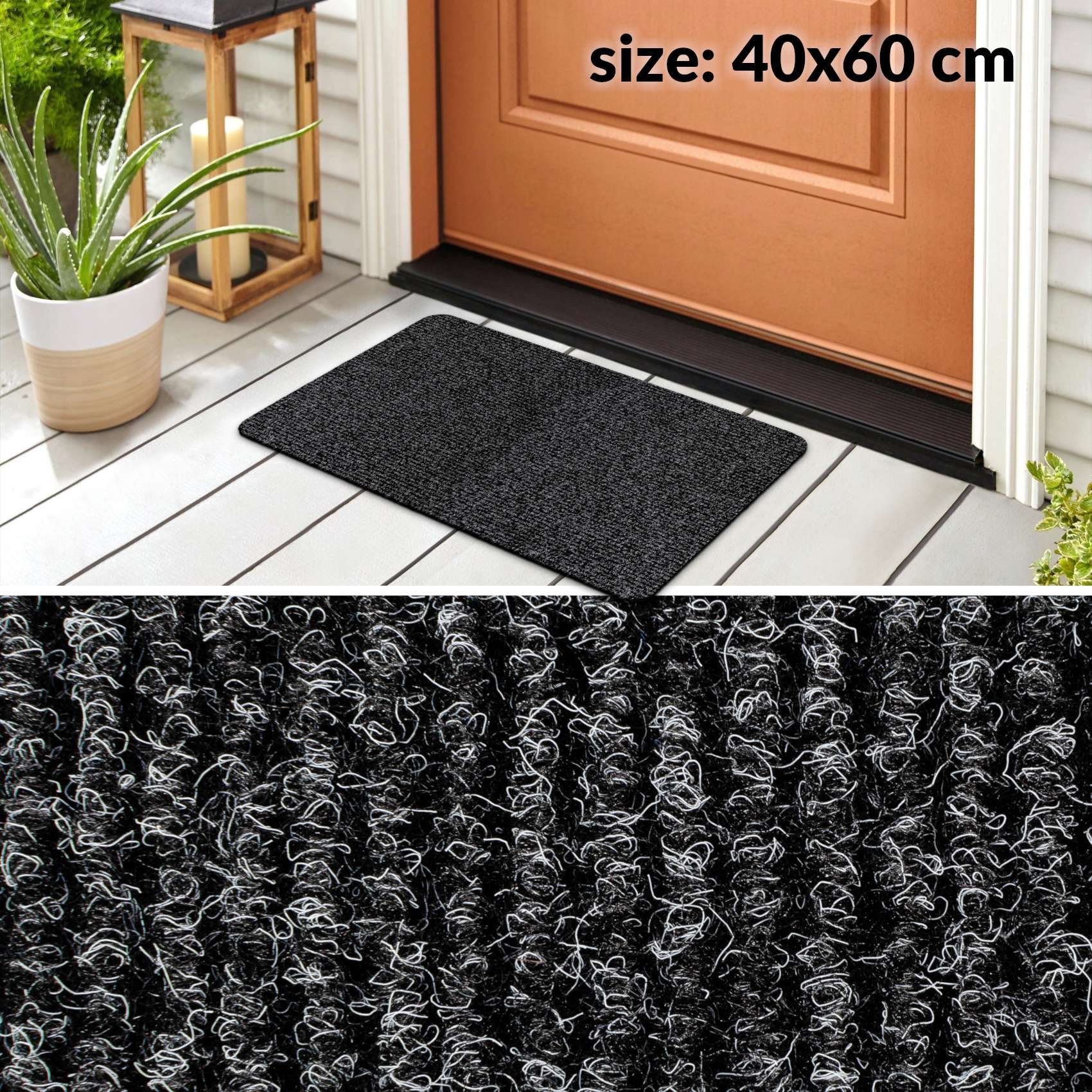 JUM-040-060-ANTR_50 Fußmatte Fußabtreter Schmutzfangmatte Sauberlaufmatte Teppich Läufer Fußabstreifer JUMBO – Anthrazit, 40x60cm