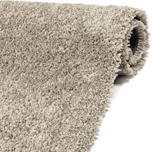 Teppich Wohnzimmer Kurzflor Designer Teppichläufer Uni einfarbig auch für Badezimmer – Grau, 500x100cm