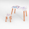 Kinder Hocker und Tisch Set mit Motiv Unicorn Princess Lila