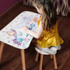 Kinder Hocker und Tisch Set mit Motiv Unicorn Princess Lila