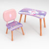 Kinder Stuhl und Tisch Set mit Motiv Unicorn Lila