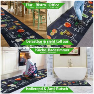 Küchenläufer waschbar Textil + PVC Küchenteppich rutschfest Sprinty Pub Mehrfarbig 50cm Breit