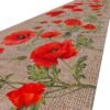 Küchenläufer waschbar Küchenteppich rutschfest Sprinty Mohnblumen Jute 52cm Breite