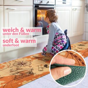 Küchenläufer waschbar Küchenteppich rutschfest Sprinty Abenteuer Braun 52cm Breite