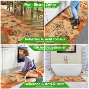 Küchenläufer waschbar Küchenteppich rutschfest Sprinty Abenteuer Braun 52cm Breite