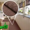 Küchenläufer Küchenteppich Teppichläufer Jacquard Teppich waschbar rutschfest Sisi Optical Braun 65cm Breit