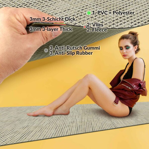 In- Outdoor Teppich Läufer Rattan TATAMI Merhfarbig 50/ 67/ 100 cm Breit