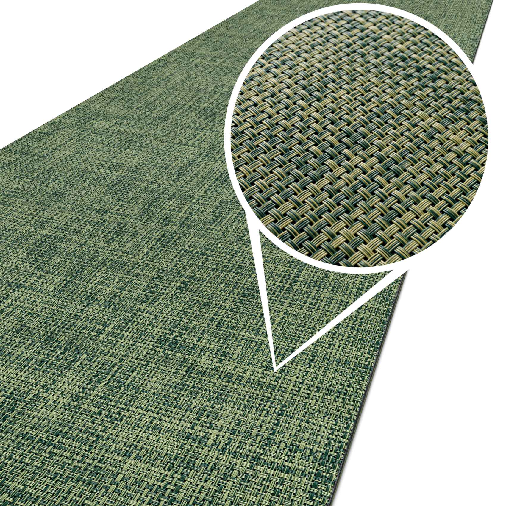 ANRO Küchenläufer Hochwertig Outdoorläufer Teppich TATAMI Läufermatte, Eckig, Höhe: 3 mm, Rattanoptik