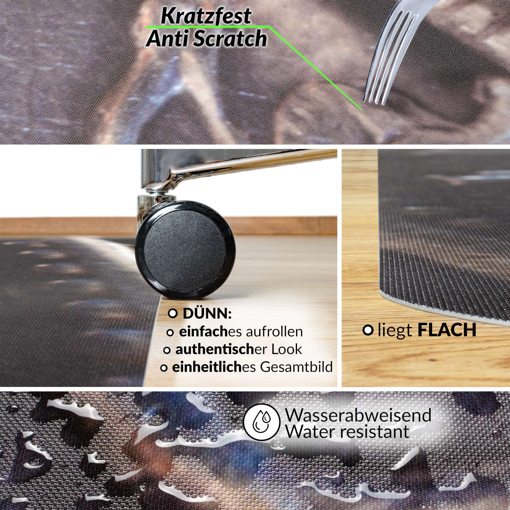 TDS-DEM-090-120_10C Bodenschutzmatte Schreibtisch Stuhl Unterlage Bürostuhlunterlage 8 Designs – Deutsche Mark, 90x120cm