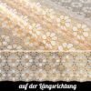 Tischdecke abwaschbar Lace Vinyl Häkel Spitze Optik Blumen Gold