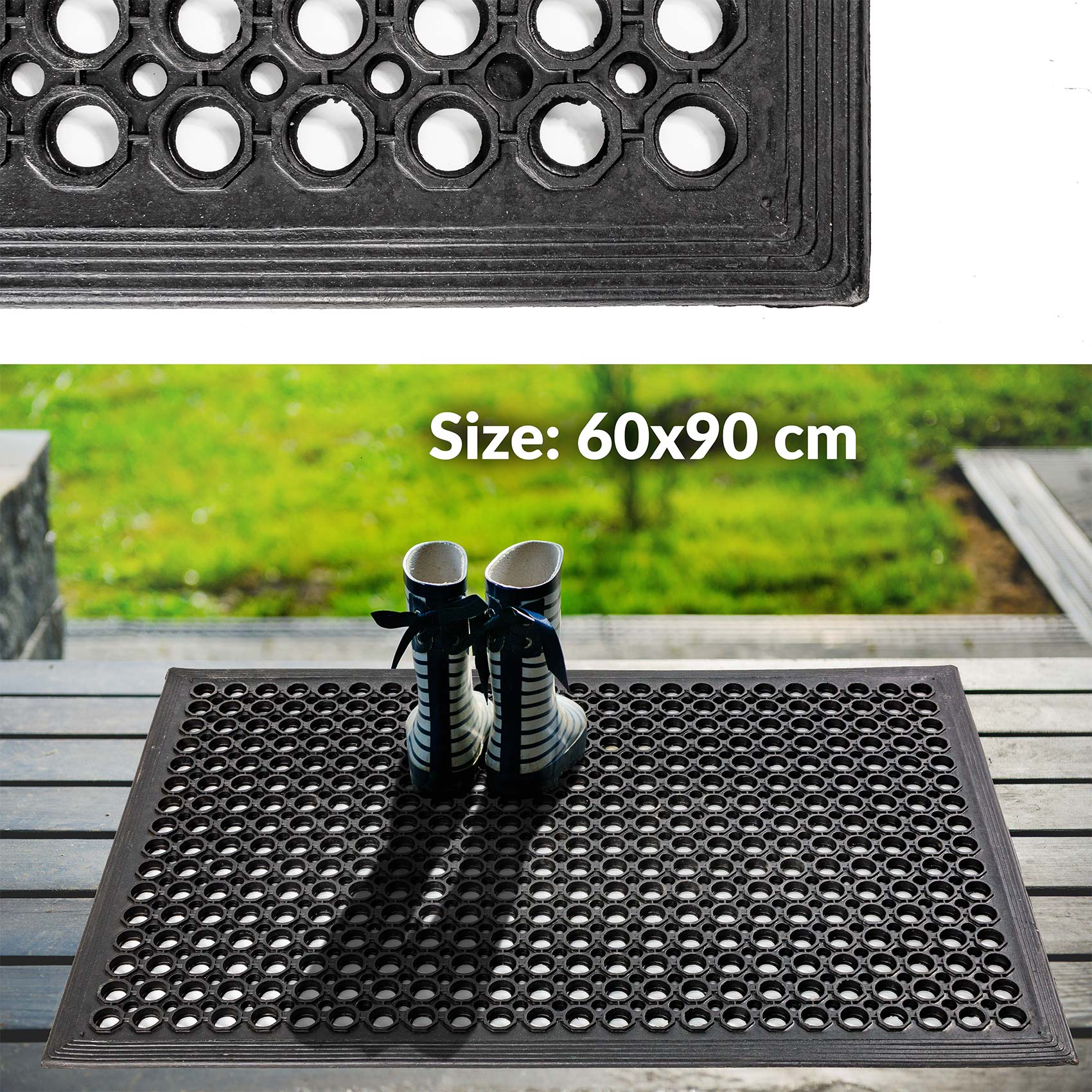 Ringgummimatte Gummimatte Gummiringmatte 60x90cm 14mm mit Umrandung