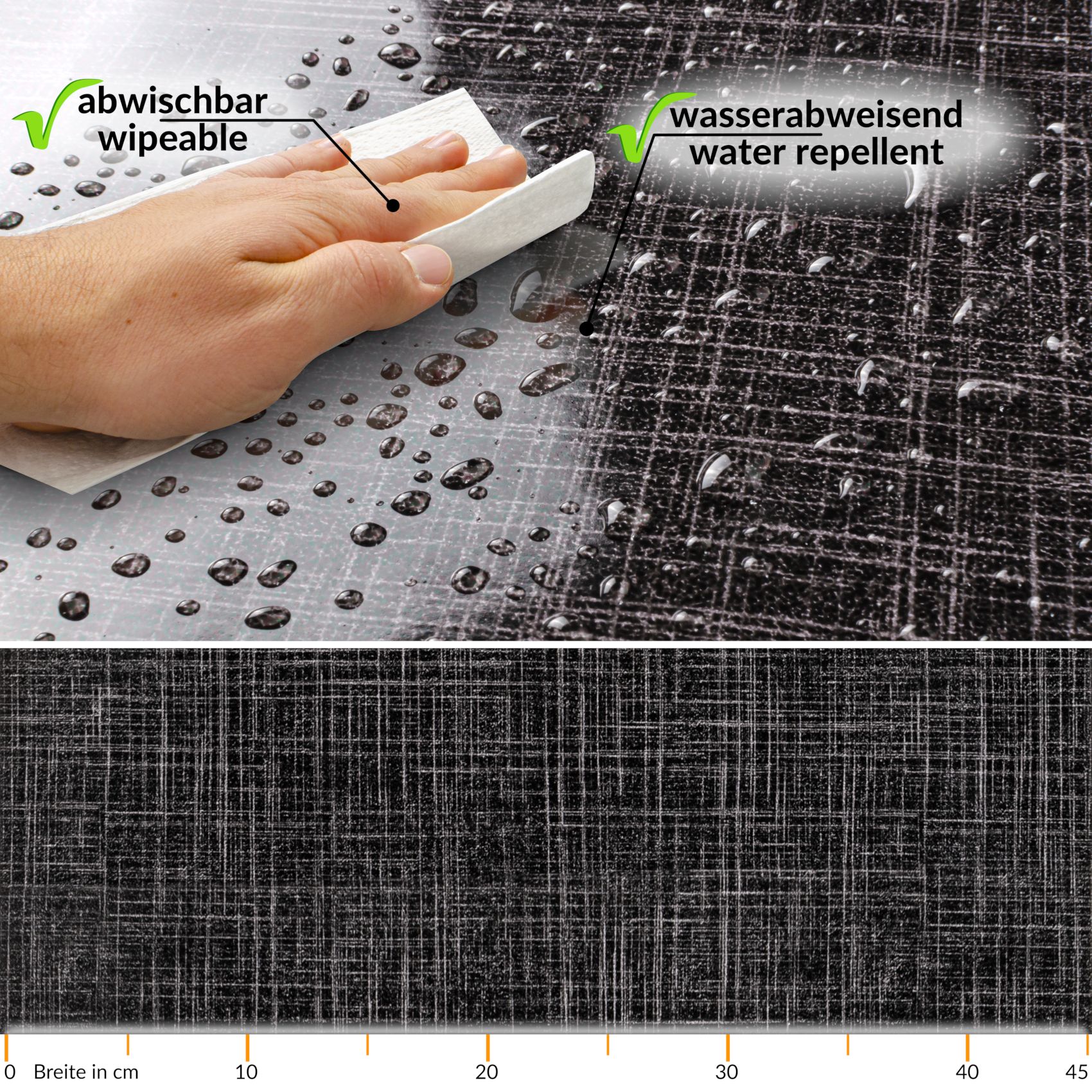 XPAK061_20 Klebefolie Möbelfolie Küche Folie selbstklebend DIY glänzend PVC-frei 0,45x3m – Leinen Anthrazit