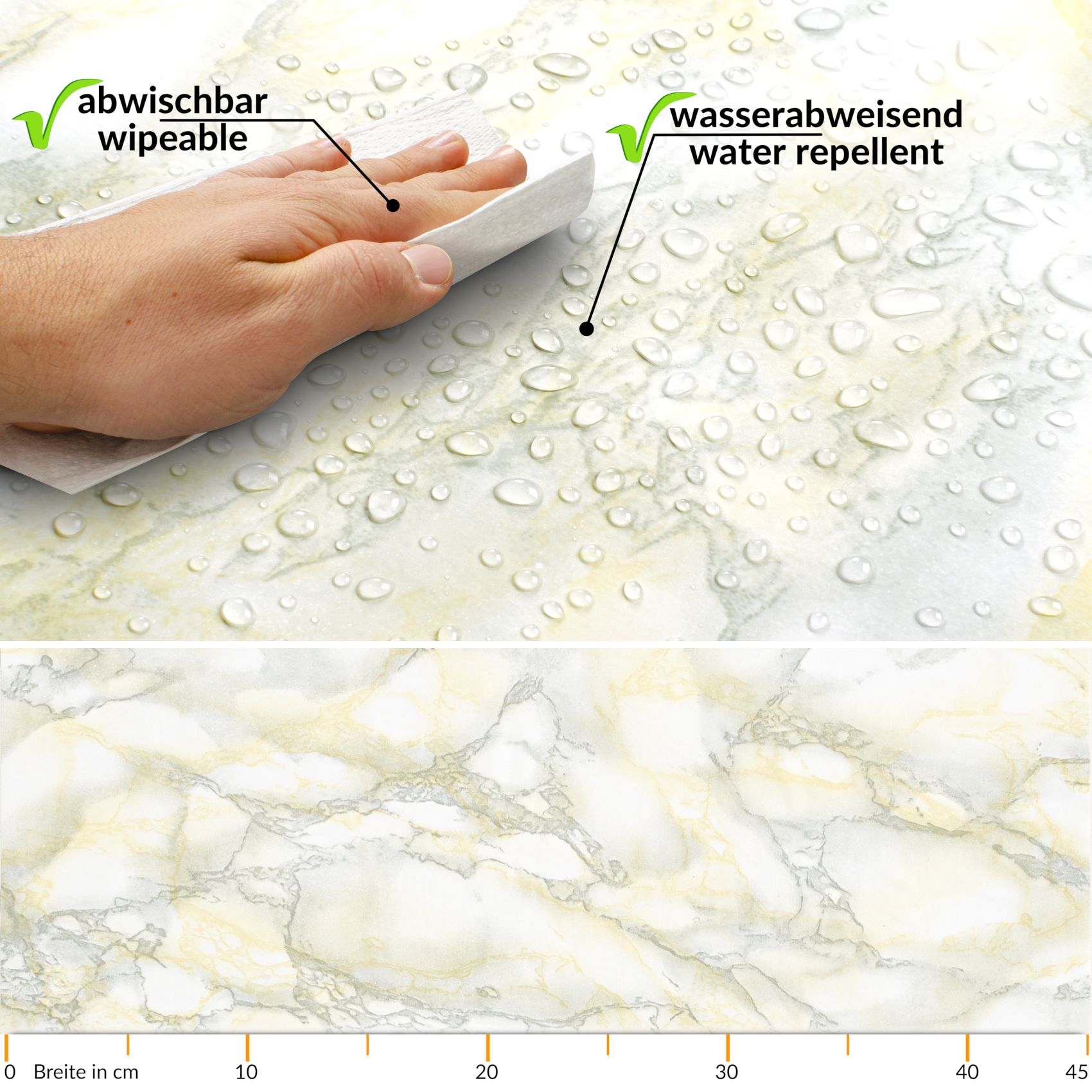 XPLD057_20 Klebefolie Möbelfolie matt selbstklebende Dekofolie Möbel 0,45x2m PVC-frei – Marmor Beige