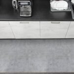Küchenläufer Motivdruck Betonoptik 3D Küchenteppich Teppichläufer Läufer Küche rutschfest