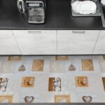 Küchenläufer Motivdruck Herzen Holz Küchenteppich Teppichläufer Flur Läufer rutschfest