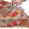 Küchenläufer Küchenteppich Patchwork Love Herz Teppichläufer Läufer Küche rutschfest abwaschbar