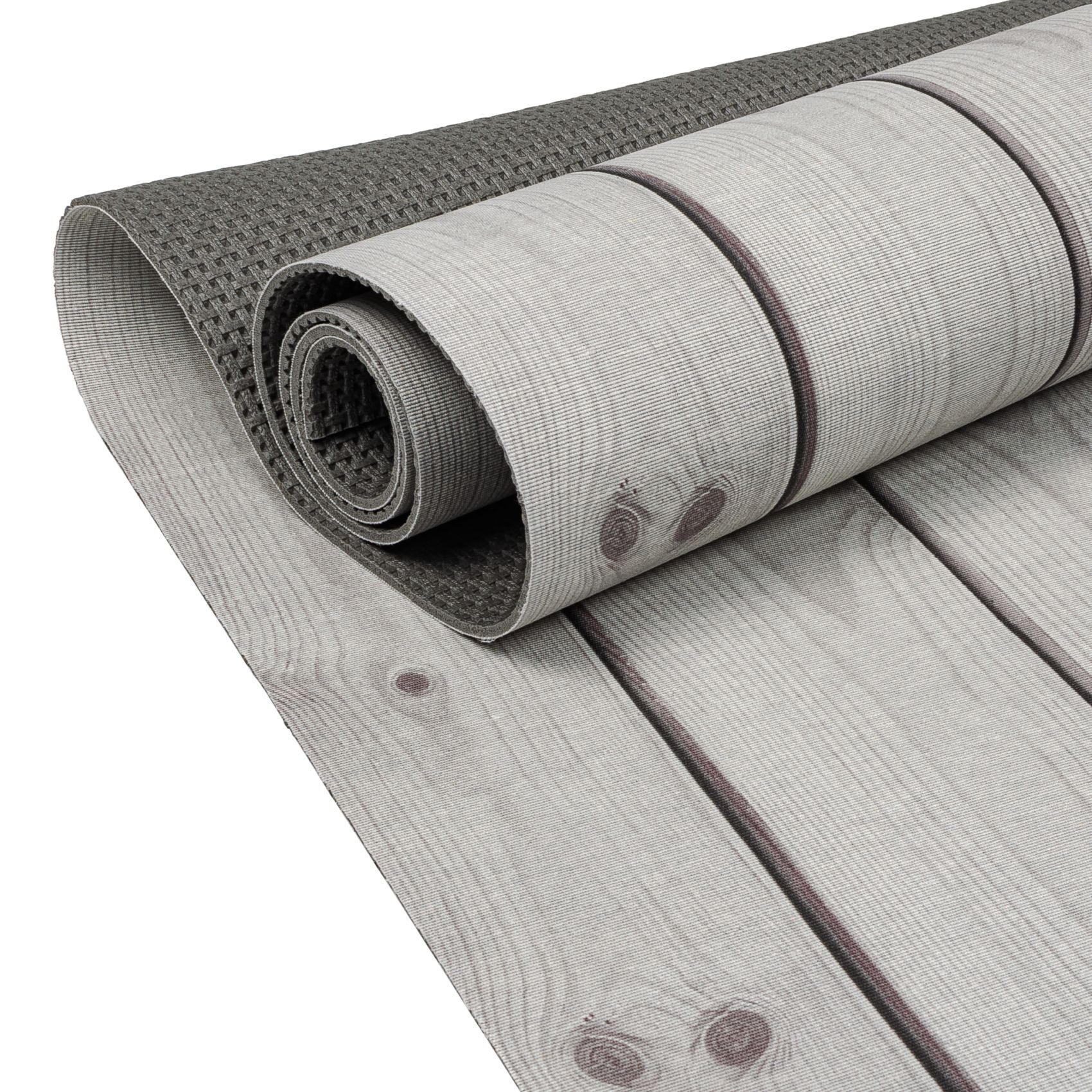 ANRO Küchenläufer RANNA Hochwertig Küchenteppich Teppich Textil, Eckig, Bodenläufer 100x65cm Holz Dielen Grau pflegeleicht