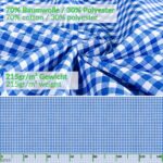 Tischdecke aus Stoff Textil Tischwäsche abwaschbar Tischtuch Baumwolle Polyester Vichy Blue In-/Outdoor Tischdecke