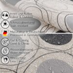 Tischdecke aus Stoff Textil Tischwäsche abwaschbar Tischtuch Baumwolle Polyester Circles Grey In-/Outdoor Tischdecke