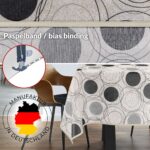 Tischdecke aus Stoff Textil Tischwäsche abwaschbar Tischtuch Baumwolle Polyester Circles Grey In-/Outdoor Tischdecke