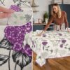 Tischdecke aus Stoff Textil Tischwäsche abwaschbar Tischtuch Baumwolle Polyester Hydrangea Purple In-/Outdoor Tischdecke