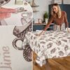 Tischdecke aus Stoff Textil Tischwäsche abwaschbar Tischtuch Baumwolle Polyester Tea Time In-/Outdoor Tischdecke