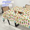 Tischdecke aus Stoff Textil Tischwäsche abwaschbar Tischtuch Baumwolle Polyester Cactus In-/Outdoor Tischdecke – 90x130cm, Schnittkante