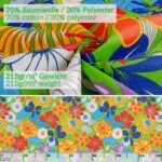 Tischdecke aus Stoff Textil Tischwäsche abwaschbar Tischtuch Baumwolle Polyester Colourful Flowers In-/Outdoor Tischdecke