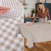 Tischdecke aus Stoff Textil Tischwäsche abwaschbar Tischtuch Baumwolle Polyester Vichy Gray In-/Outdoor Tischdecke