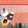 Tischdecke aus Stoff Textil Tischwäsche abwaschbar Tischtuch Baumwolle Polyester Vichy Red In-/Outdoor Tischdecke