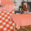 Tischdecke aus Stoff Textil Tischwäsche abwaschbar Tischtuch Baumwolle Polyester Vichy Red In-/Outdoor Tischdecke