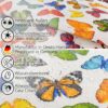 Tischdecke aus Stoff Textil Tischwäsche abwaschbar Tischtuch Baumwolle Polyester Colorful Butterflies In-/Outdoor Tischdecke