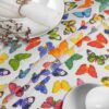 Tischdecke aus Stoff Textil Tischwäsche abwaschbar Tischtuch Baumwolle Polyester Colorful Butterflies In-/Outdoor Tischdecke