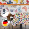 Tischdecke aus Stoff Textil Tischwäsche abwaschbar Tischtuch Baumwolle Polyester Colorful Butterflies In-/Outdoor Tischdecke