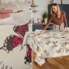 Tischdecke aus Stoff Textil Tischwäsche abwaschbar Tischtuch Baumwolle Polyester Butterflies In-/Outdoor Tischdecke