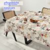 Tischdecke aus Stoff Textil Tischwäsche abwaschbar Tischtuch Baumwolle Polyester Butterflies In-/Outdoor Tischdecke – 90x130cm, Schnittkante