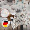 Tischdecke aus Stoff Textil Tischwäsche abwaschbar Tischtuch Baumwolle Polyester Silvia In-/Outdoor Tischdecke – 90x130cm, Schnittkante