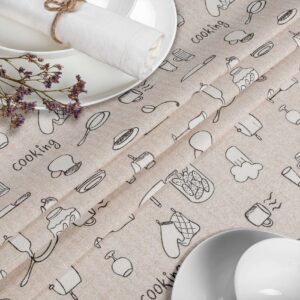 Tischdecke aus Stoff Textil Tischwäsche abwaschbar Tischtuch Baumwolle Polyester Kitchen In-/Outdoor Tischdecke
