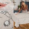 Tischdecke aus Stoff Textil Tischwäsche abwaschbar Tischtuch Baumwolle Polyester Kitchen In-/Outdoor Tischdecke