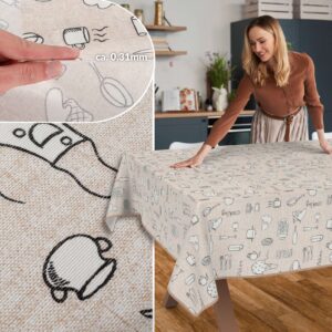 Tischdecke aus Stoff Textil Tischwäsche abwaschbar Tischtuch Baumwolle Polyester Kitchen In-/Outdoor Tischdecke