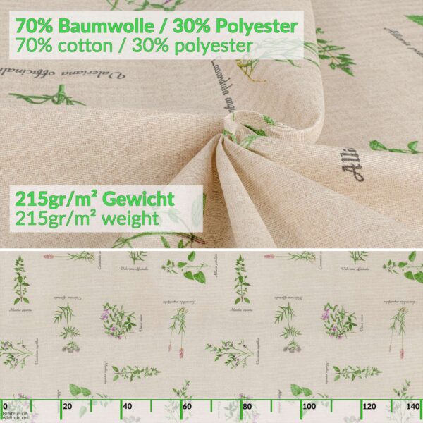 Tischdecke aus Stoff Textil Tischwäsche abwaschbar Tischtuch Baumwolle Polyester Aromatic Bio In-/Outdoor Tischdecke – 90x130cm, Schnittkante