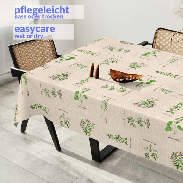 Tischdecke aus Stoff Textil Tischwäsche abwaschbar Tischtuch Baumwolle Polyester Aromatic Bio In-/Outdoor Tischdecke – 90x130cm, Schnittkante